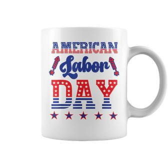 Happy Labor Day Fireworks And American Flag Labor Coffee Mug | Mazezy
