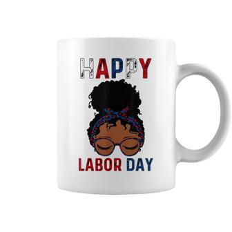 Happy Labor Day Happy Vintage Labor Day Messy Bun Coffee Mug | Mazezy CA