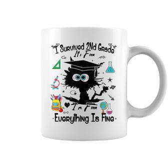 Happy Last Day Of School Funny Black Cat 2Nd Grade Graduate Coffee Mug | Mazezy UK
