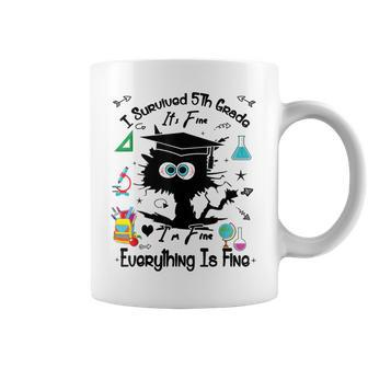 Happy Last Day Of School Funny Black Cat 5Th Grade Graduate Coffee Mug | Mazezy UK