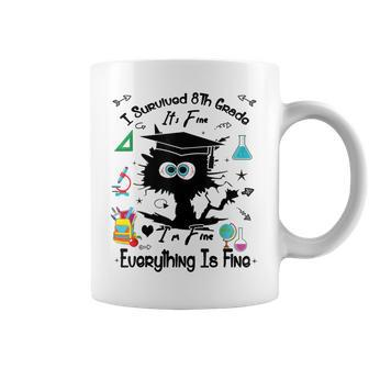 Happy Last Day Of School Funny Black Cat 8Th Grade Graduate Coffee Mug | Mazezy UK