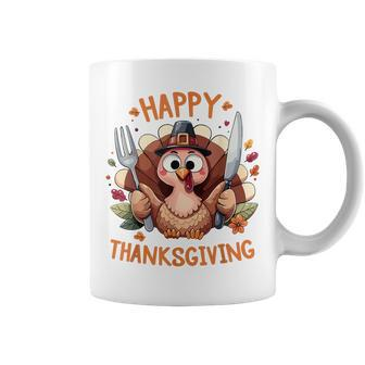 Happy Thanksgiving For Turkey Day Family Dinner Happy Turkey Coffee Mug | Mazezy