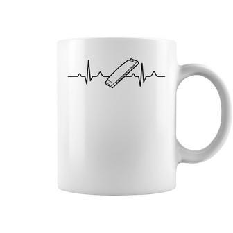 Harmonica Heartbeat Harmonica Player Teacher Coffee Mug | Mazezy