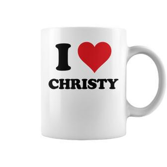 I Heart Christy First Name I Love Personalized Stuff Coffee Mug - Seseable