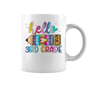 Hello 3Rd Grade Leopard Tie Dye Pencil Cute Teacher Coffee Mug - Seseable