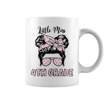 Hello 4Th Grade Messy Bun Girls Cute Heart Back To School Coffee Mug - Seseable