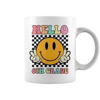 Hello 6Th Grade Hippie Smile Face Back To School First Day Coffee Mug - Seseable