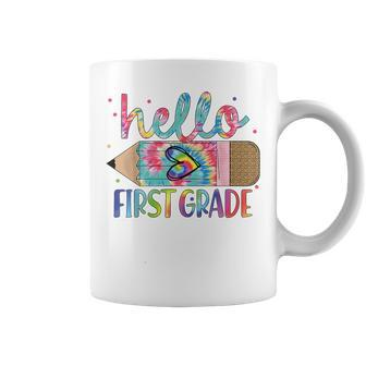 Hello First 1St Grade Back To School Teachers Kids Girls Coffee Mug | Mazezy