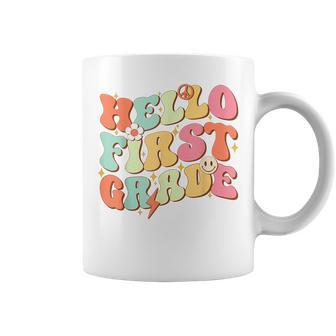 Hello First Grade Retro Groovy Team 1St Grade Back To School Coffee Mug - Seseable