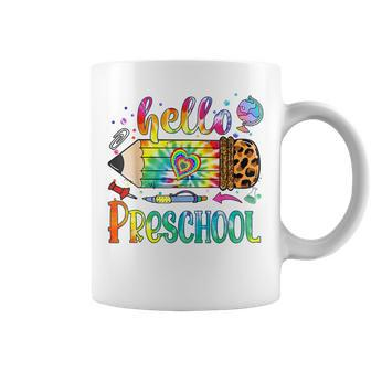 Hello Preschool Leopard Pencil Tie Dye Funny Back To School Coffee Mug - Thegiftio UK