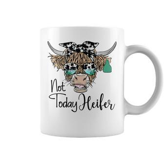 Highland Cow Bandana Cowhide Not Today Heifer Western Animal Coffee Mug - Thegiftio UK