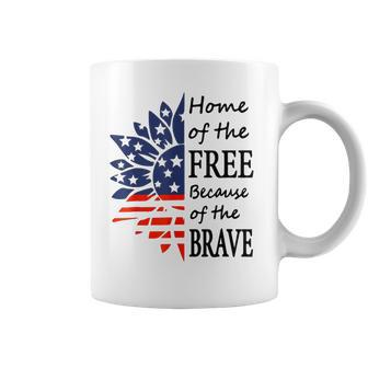Home Of The Free Because Brave 4Th Of July Armed Forces Day Coffee Mug - Thegiftio UK