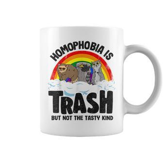 Homophobia Is Trash Gay Pride Raccoon Opossum Ally Lgbt Coffee Mug | Mazezy