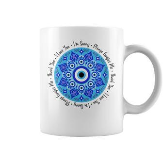 Hooponopono Prayer Mandala Featuring Evil Eye Protection Coffee Mug | Mazezy