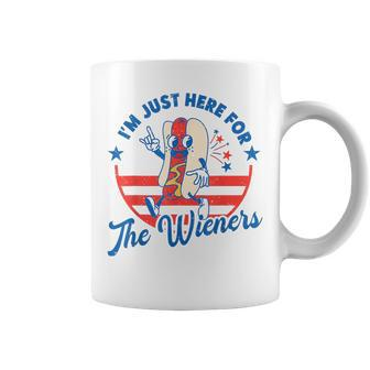 Hot Dog Im Just Here For The Wieners 4Th Of July Funny Coffee Mug | Mazezy