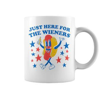 Hot Dog Im Just Here For The Wieners 4Th Of July Patriotic Coffee Mug - Monsterry