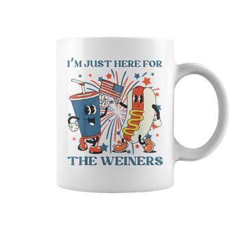 Hot Dog Im Just Here For The Wieners 4Th Of July Patriotic Patriotic Funny Gifts Coffee Mug | Mazezy