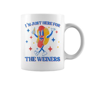 Hot Dog Im Just Here For The Wieners Funny 4Th Of July Coffee Mug | Mazezy