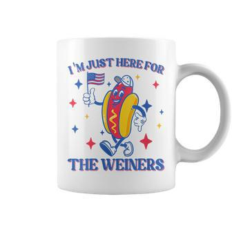 Hot Dog Im Just Here For The Wieners Funny 4Th Of July Gift For Womens Coffee Mug | Mazezy