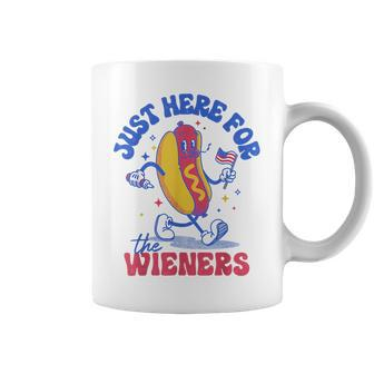 Hot Dog Im Just Here For The Wieners Funny Fourth Of July Coffee Mug | Mazezy