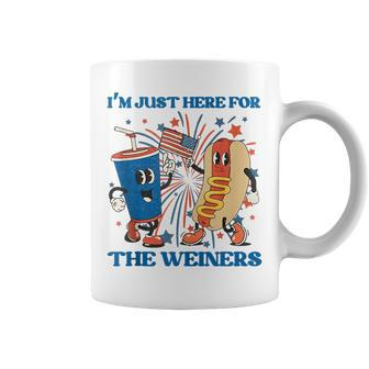 Hot Dog Im Just Here For The Wieners Sausage 4Th Of July Coffee Mug | Mazezy