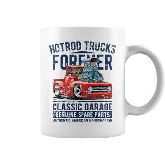 Hotrod Trucks Forever Cartoon Truck Distressed Design Coffee Mug | Mazezy