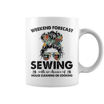 House Cleaning Or Cooking- Sewing Mom Life-Weekend Forecast Coffee Mug | Mazezy