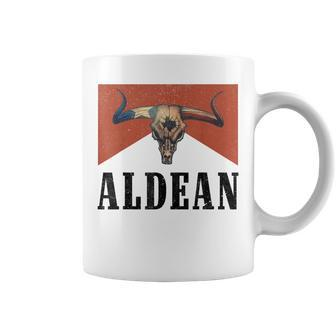 Howdy Aldean Bull Skull Western Country Aldean Cowboy Coffee Mug - Monsterry UK