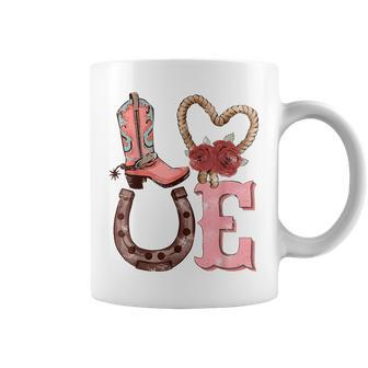 Howdy Love Pink Cowgirl Boots Western Rodeo Cowgirl Gift Rodeo Funny Gifts Coffee Mug | Mazezy