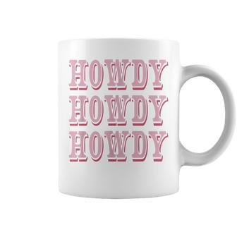 Howdy Preppy Pink Rodeo Western Country Southern Cowgirl Coffee Mug - Seseable