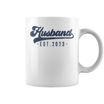 Husband Est 2023 Just Married Honeymoon Hubby Wedding Couple Funny Gifts For Husband Coffee Mug | Mazezy