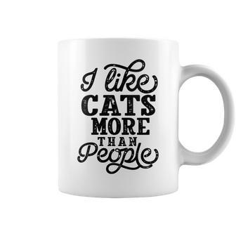 I Like Cats More Than People Funny Cat Gift For Womens Gift For Women Coffee Mug - Thegiftio UK