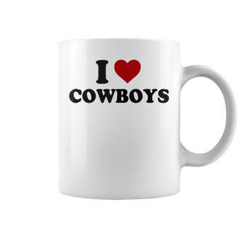 I Love Hot Cowboys I Heart Cowboys Funny Country Western Coffee Mug - Seseable