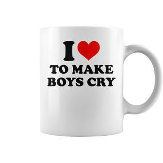 I Love To Make Boys Cry Funny Red Heart Love Coffee Mug - Seseable