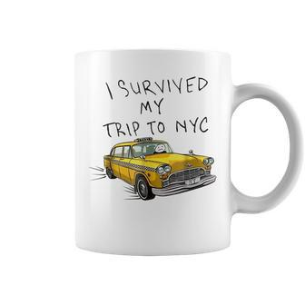 I Survived My Trip To Nyc New York City On Taxi Funny Coffee Mug | Mazezy