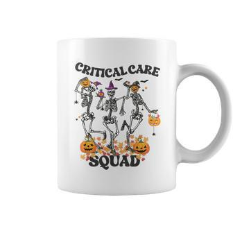 Icu Nurse Halloween Skeleton Critical Care Squad Cvicu Crew Coffee Mug - Monsterry DE