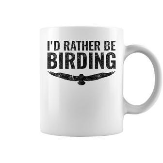 Id Rather Be Birding Distressed Vintage Birdwatching Birdwatching Gifts Coffee Mug | Mazezy