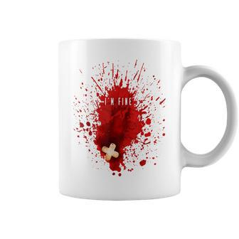 I'm Fine Bloody Blood Stain Graphic Coffee Mug | Mazezy