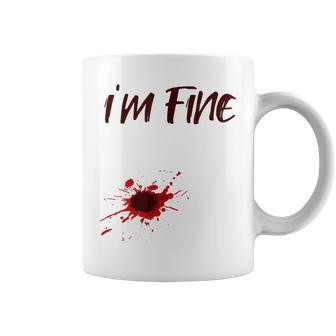 I'm Fine Horror Movie Lover Scary Sarcasm Quote Halloween Halloween Coffee Mug | Mazezy
