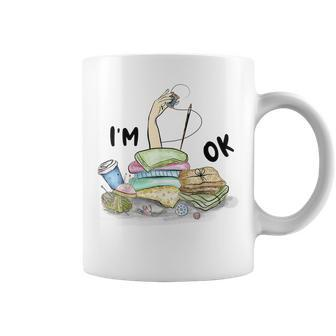 Im Ok Funny Sewing Mom Girl Gifts Ideas Coffee Mug | Mazezy