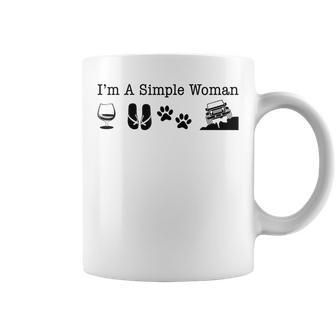 I'm A Simple Woman Love Wine Flip Flops Dog 4X4 Coffee Mug - Seseable