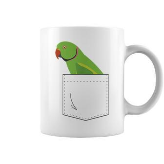 Indian Ringneck Parakeet Parrot Male Fake Pocket Coffee Mug | Mazezy