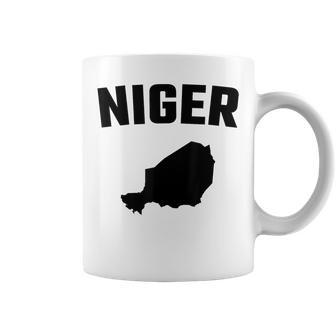 Isolated Black Silhouette Of A Map Of Niger Coffee Mug | Mazezy UK