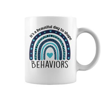 It's Beautiful Day To Shape Behaviors Aba Therapist Rainbow Coffee Mug - Thegiftio UK