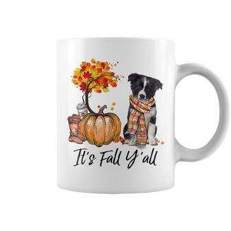 It's Fall Y'all Border Collie Pumpkin Dog Autumn Halloween Halloween Coffee Mug | Mazezy