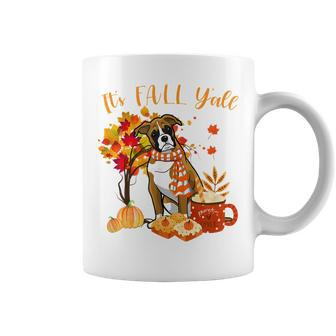 Its Fall Yall Boxer Dog Halloween Autumn Boxer Coffee Mug | Mazezy