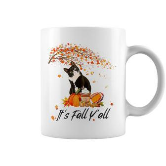 It's Fall Y'all Cute Black Cat Lovers Thanksgiving Halloween Coffee Mug - Thegiftio UK