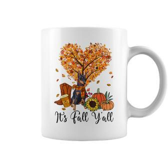 It's Fall Y'all Doberman Dog Lovers Thanksgiving Halloween Halloween Coffee Mug | Mazezy