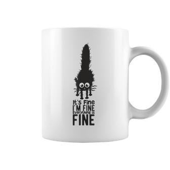 Its Fine Im Fine Everythings Fine Funny Cute Dad Mom Cats Gifts For Mom Funny Gifts Coffee Mug | Mazezy