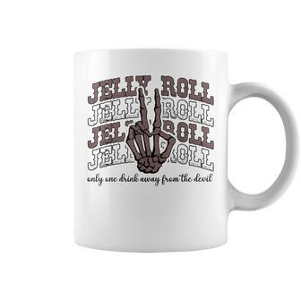 Jelly Roll Only One Drink Away From The Devil Country Music Coffee Mug - Seseable